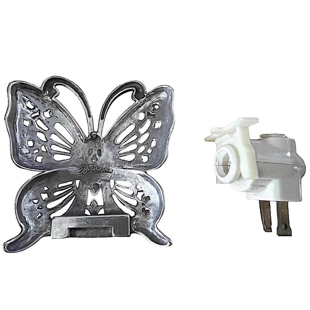 Brighton Silver Tone "Fly By Night" Butterfly Nightlight With Toggle Switch - Picture 6 of 9